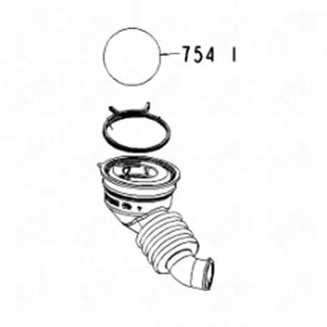 BOULE PLASTIQUE REPÈRE 754 1 D'ORIGINE MACHINE À LAVER, LAVE-LINGE - 481253029445, C00332473