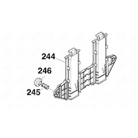 ROUE + AXE PANIER INFÉRIEUR (REPÈRE 245) LAVE-VAISSELLE - 91601247, 91601253