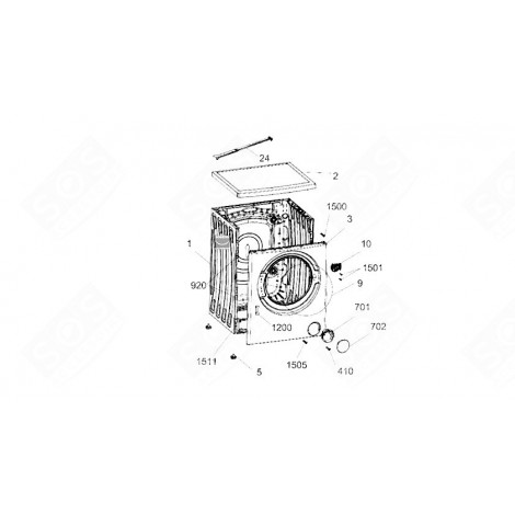 DESSUS COUVERCLE REPÈRE 2 MACHINE À LAVER, LAVE-LINGE - 42039413