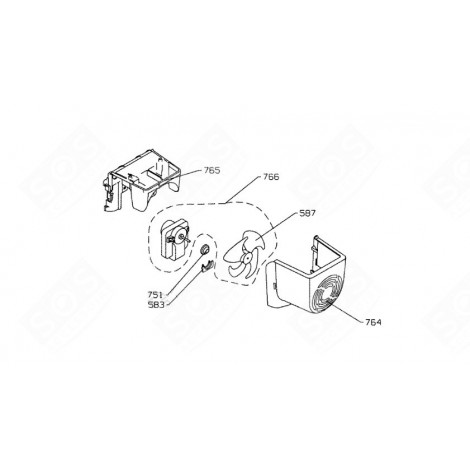 VENTILATEUR FRIGO, RÉFRIGÉRATEUR, CONGÉLATEUR - 41X4282