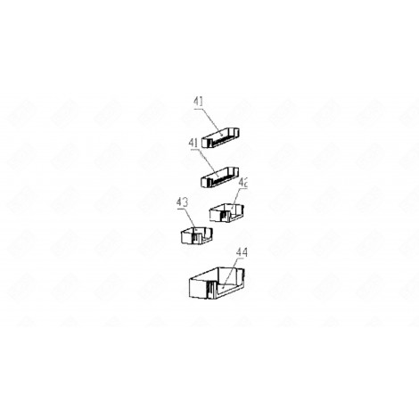 BALCONNET GAUCHE 255X125X70 MM (REPÈRE 43) FRIGO, RÉFRIGÉRATEUR, CONGÉLATEUR - 149C78