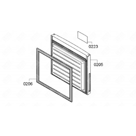 PORTILLON DE CONGÉLATEUR (REPÈRE 205) FRIGO, RÉFRIGÉRATEUR, CONGÉLATEUR - 00713887