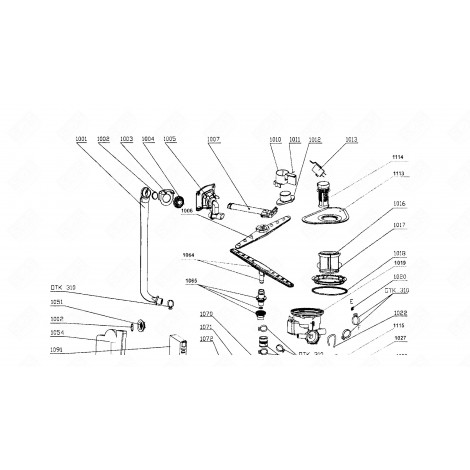 RACCORD ALIMENTATION BRAS SUPÉRIEUR REPÈRE 1005 LAVE-VAISSELLE - 49417