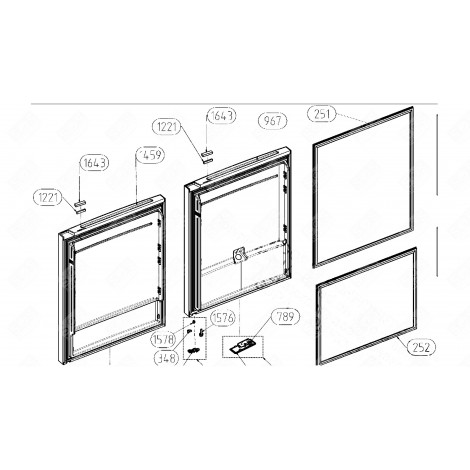 PORTE PARTIE CONGÉLATEUR (REPÈRE 997) FRIGO, RÉFRIGÉRATEUR, CONGÉLATEUR - 4925521100