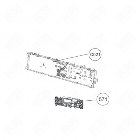 CARTE ÉLECTRONIQUE, MODULE DE PUISSANCE REPÈRE C021 MACHINE À LAVER, LAVE-LINGE - 2331301000