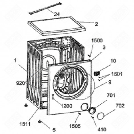 DESSUS COUVERCLE MACHINE À LAVER, LAVE-LINGE - 42034826