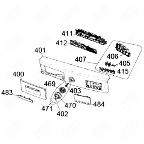 CARTE ÉLECTRONIQUE, MODULE DE PUISSANCE (REPÈRE 412) MACHINE À LAVER, LAVE-LINGE - 19900010