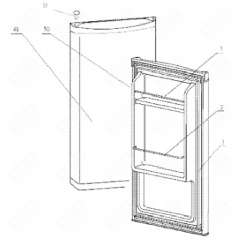 JOINT DE PORTE (REPÈRE 3) FRIGO, RÉFRIGÉRATEUR, CONGÉLATEUR - 391A27
