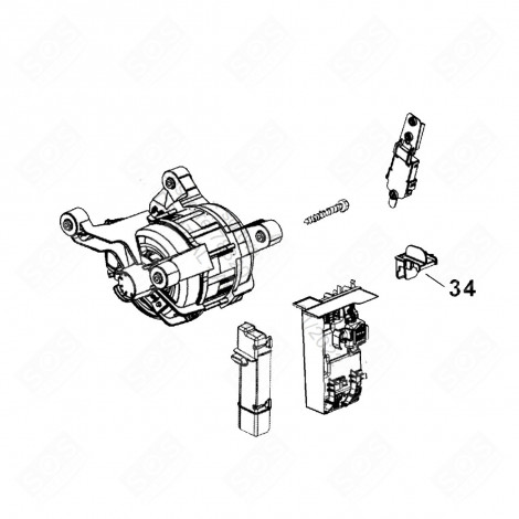 COUVERCLE CONNECTEUR CÂBLAGE REPÈRE 34 D'ORIGINE MACHINE À LAVER, LAVE-LINGE - 1085577003