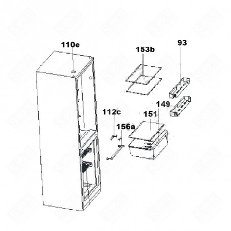 CLAYETTE, ÉTAGÈRE EN VERRE REPÈRE 153B FRIGO, RÉFRIGÉRATEUR, CONGÉLATEUR - 49122707