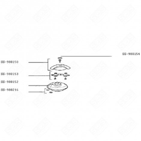 ETIQUETTE SEB DU BOITIER DE COMMANDE (REPÈRE SS-980154) COCOTTE-MINUTE® - SS-980154