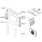 Vitre de four + support (repère 141 0) d'origine