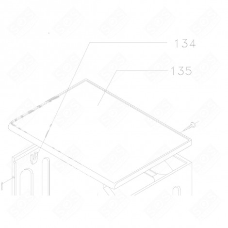 COUVERCLE TOP (REPÈRE 135) MACHINE À LAVER, LAVE-LINGE - AS0004860