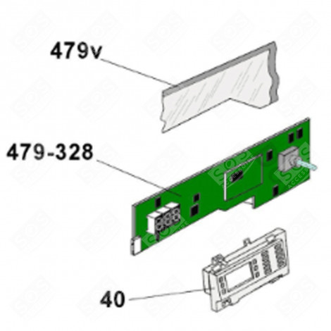 CARTE ÉLECTRONIQUE, MODULE PROGRAMMÉ À PARTIR DE 18/34 (REPÈRE 479) MACHINE À LAVER, LAVE-LINGE - 49044659