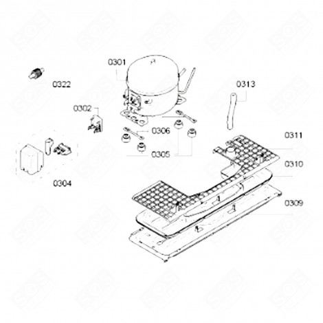 BAC DE CONDENSATION (REPÈRE 0310) FRIGO, RÉFRIGÉRATEUR, CONGÉLATEUR - 00749075