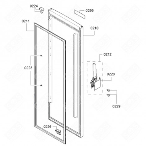 JOINT DE PORTE(REPÈRE 0211) FRIGO, RÉFRIGÉRATEUR, CONGÉLATEUR - 00716113
