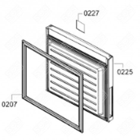 PORTE DE CONGÉLATEUR (REPÈRE 0225) FRIGO, RÉFRIGÉRATEUR, CONGÉLATEUR - 00713969
