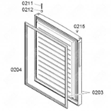 PORTE DE CONGÉLATEUR (REPÈRE 203) FRIGO, RÉFRIGÉRATEUR, CONGÉLATEUR - 00710676