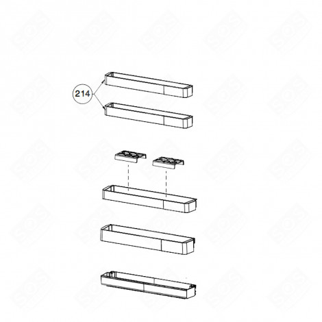 BALCONNET DE PORTE ( REPÈRE 214 )  562X830X580 MM FRIGO, RÉFRIGÉRATEUR, CONGÉLATEUR - 5734680200