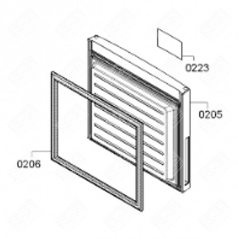 PORTE DE CONGÉLATEUR (REPÈRE 205) FRIGO, RÉFRIGÉRATEUR, CONGÉLATEUR - 00689115