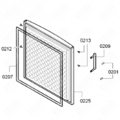 PORTE DE CONGÉLATEUR (REPÈRE 0225) FRIGO, RÉFRIGÉRATEUR, CONGÉLATEUR - 00686651