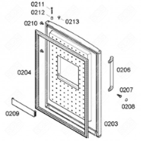 PORTE DE CONGÉLATEUR (REPÈRE 0203) FRIGO, RÉFRIGÉRATEUR, CONGÉLATEUR - 00680128