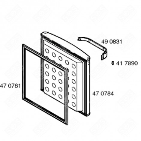 PORTE DE CONGÉLATEUR (REPÈRE 470784) FRIGO, RÉFRIGÉRATEUR, CONGÉLATEUR - 00470784