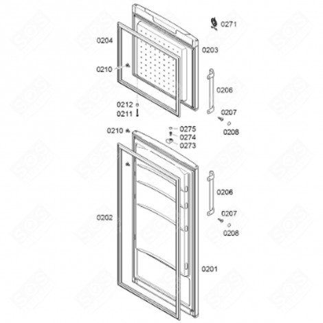 JOINT DE PORTE CONGÉLATEUR (REPÈRE 204) FRIGO, RÉFRIGÉRATEUR, CONGÉLATEUR - 00248492