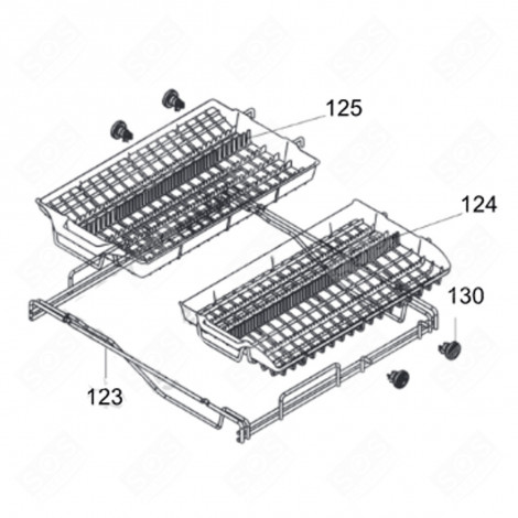 ROULETTES PANIER SUPÉRIEUR (REPÈRE 130) LAVE-VAISSELLE - AS0009842