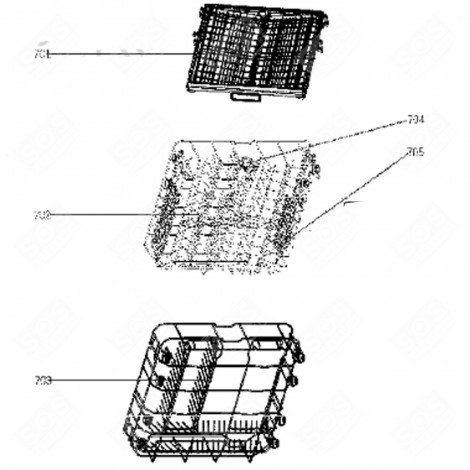 PANIER À COUVERTS (REPÈRE 701) LAVE-VAISSELLE - 445C38