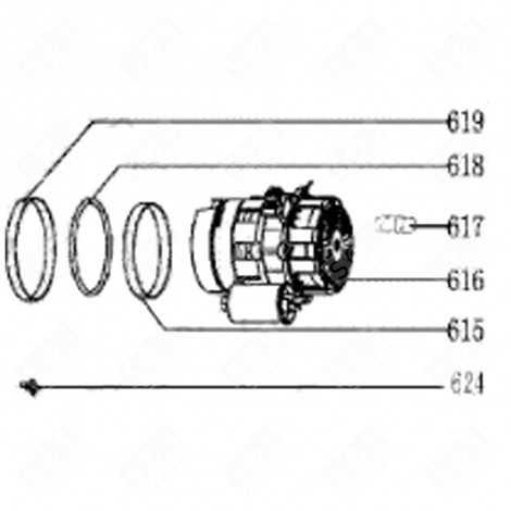 POMPE DE CYCLAGE (REPÈRE 616) LAVE-VAISSELLE - 435C63