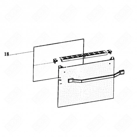 VITRE INTÉRIEURE (REPÈRE 18) D'ORIGINE       -    532X397 MM FOUR, CUISINIÈRE - C00301874, 488000301874