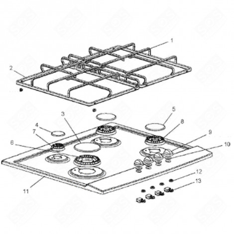 CHAPEAU BRULEUR (REPÈRE 3) PLAQUE DE CUISSON - 220F07