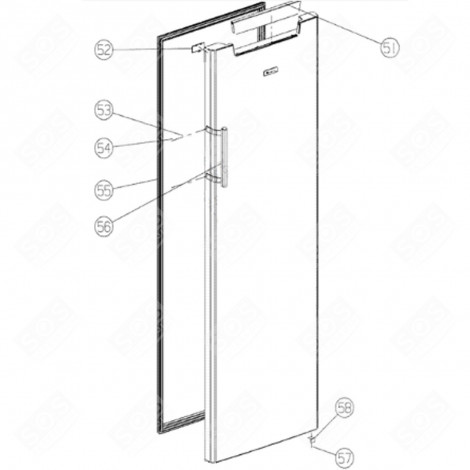 JOINT DE PORTE  (REPÈRE 55) FRIGO, RÉFRIGÉRATEUR, CONGÉLATEUR - 390K05