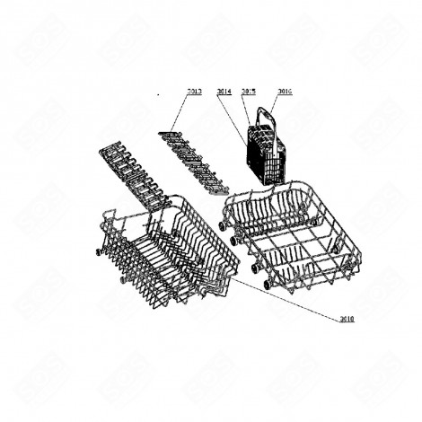 PANIER SUPÉRIEUR REPÈRE 3018 LAVE-VAISSELLE - 44426
