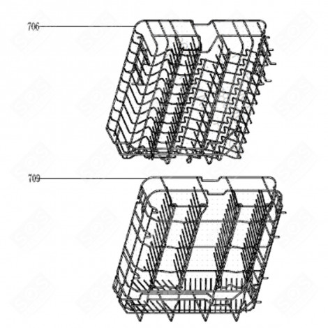 PANIER INFÉRIEUR (REPÈRE 709) LAVE-VAISSELLE - 44565