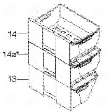 TIROIR CENTRAL (REPÈRE 14A) FRIGO, RÉFRIGÉRATEUR, CONGÉLATEUR - 579F28