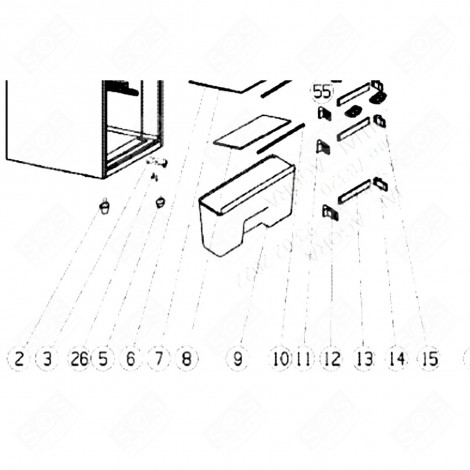 BARRE DE BALCONNET (REPÈRE 13) FRIGO, RÉFRIGÉRATEUR, CONGÉLATEUR - 577A66