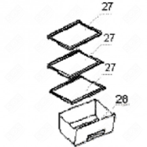 CLAYETTE, ÉTAGÈRE (REPÈRE 27) FRIGO, RÉFRIGÉRATEUR, CONGÉLATEUR - 373C96