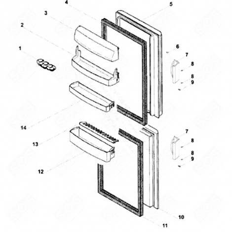 BALCONNET BOUTEILLES (REPÈRE 12) FRIGO, RÉFRIGÉRATEUR, CONGÉLATEUR - 15268
