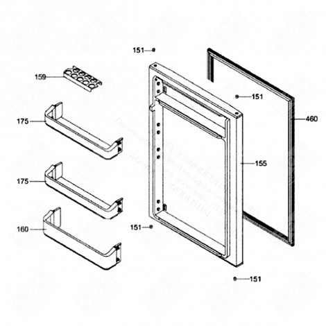 BALCONNET BOUTEILLES (REPÈRE 160) D'ORIGINE FRIGO, RÉFRIGÉRATEUR, CONGÉLATEUR - C00534063