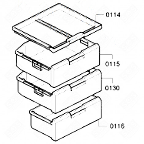 TIROIR CONGÉLATEUR (REPÈRE 116) D'ORIGINE FRIGO, RÉFRIGÉRATEUR, CONGÉLATEUR - 00741476, 741476