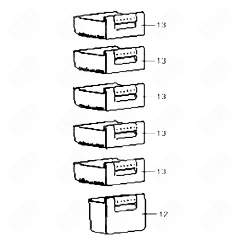 BAC À LÉGUMES (REPÈRE 12) D'ORIGINE FRIGO, RÉFRIGÉRATEUR, CONGÉLATEUR - 482000020269