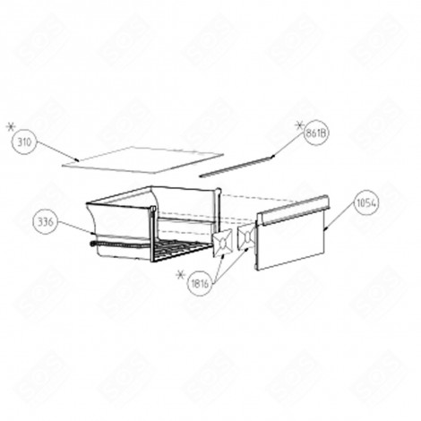 BAC À LÉGUMES (REPÈRE 336) FRIGO, RÉFRIGÉRATEUR, CONGÉLATEUR - 5755790200