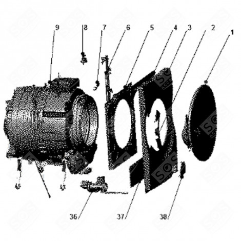POMPE DE VIDANGE (REPÈRE 36) D'ORIGINE MACHINE À LAVER, LAVE-LINGE - C00526217