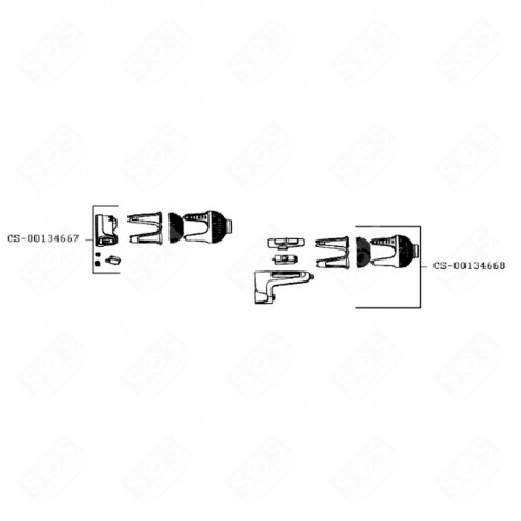 BOITIER AVANT ET INTERRUPTEUR (REPÈRE CS-00134668) RASOIR, TONDEUSE - CS-00134668