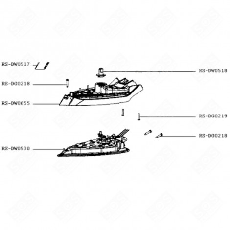 SEMELLE COMPLET (REPÈRE RS-DW0530) CENTRALE VAPEUR, FER À REPASSER - RS-DW0530