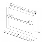 Vitre porte extérieur inox (repère 300) d'origine