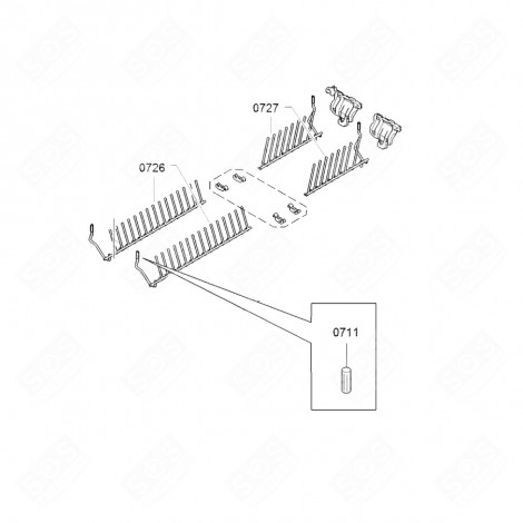 CALOTTE REPÈRE 711 D'ORIGINE LAVE-VAISSELLE - 00633944, 633944