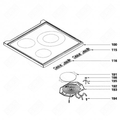 CARTE CLAVIER DROITE (REPÈRE 116) FOUR, CUISINIÈRE - 72X8272 
